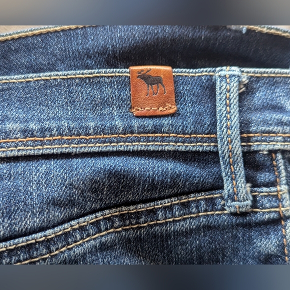 Abercrombie & Fitch Blue Denim Jean Mini Hip Skirt Stretchy Junior 14 Women's XS - Picture 5 of 5